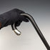 1928 British vintage gentleman's walking stick, pure silver decoration, black shaft, 91cm, A&S